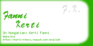 fanni kerti business card